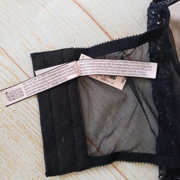 Victoria's Secret Dream Angels Chantilly Lace High Neck Thong Bodysuit Garter - Picture 11 of 14